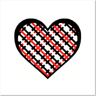 Heart stripes lines 8 bit 8bit pixel art pixelart pixelated Posters and Art